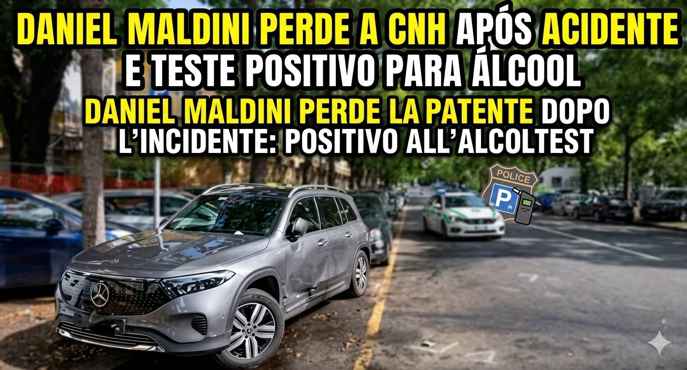 Daniel Maldini perde a CNH após acidente e teste positivo para álcool / Daniel Maldini perde la patente dopo l'incidente: positivo all'alcoltest