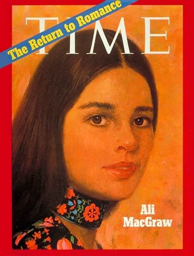 TIME Magazine Cover: Ali MacGraw -- Jan. 11, 1971 TIME Magazine Cover: Ali MacGraw -- Jan. 11, 1971