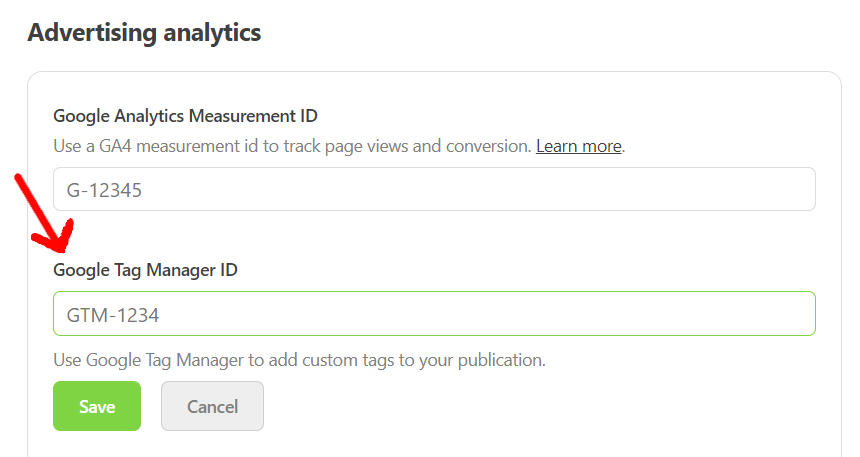 Substack Advertising Analytics Settings