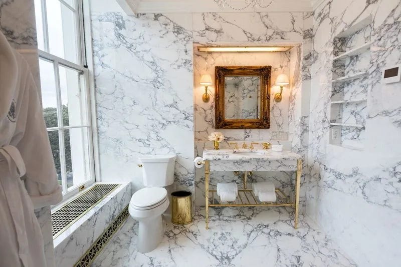 Trump unveils renovated Lincoln bathroom after East Wing demolition