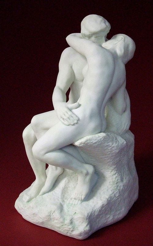 Parastone Rodin The Kiss Lovers Kissing Eternal Romance Statue RO02 White Resin