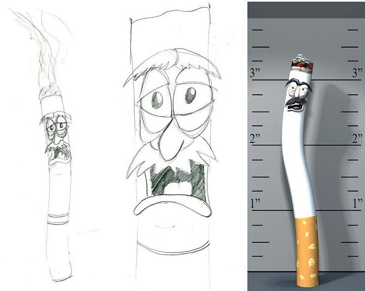 While employed at H Design Group, Dan Blincoe designed, created, and animated, Cigfree, a raunchy cigarette for Greene County Medical Society Alliance's, "Smoking Makes Me Ugly" program. The animation teaches elementary children about the deleterious impacts of smoking. Along with the animation, Dan and the H Design Team created an interactive kiosk, and DVD featuring the animation and anti-smoking worksheets.