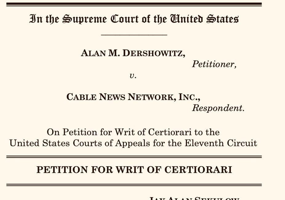 Dershowitz targets NYT v. Sullivan