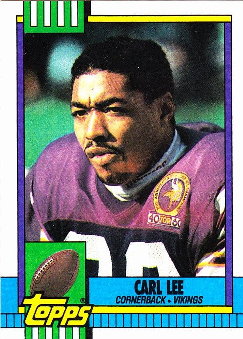 Carl Lee #110 - Vikings 1990 Topps Football Trading Card Carl Lee #110 - Vikings 1990 Topps Football Trading Card