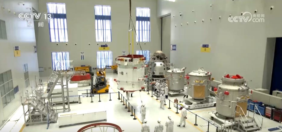 Hardware for the Shenzhou-22 spacecraft and following missions during production and assembly earlier in the year.