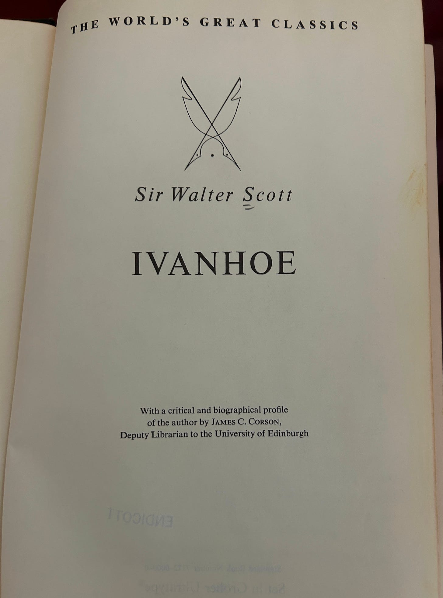 Title page of Ivanhoe, by Sir Walter Scott