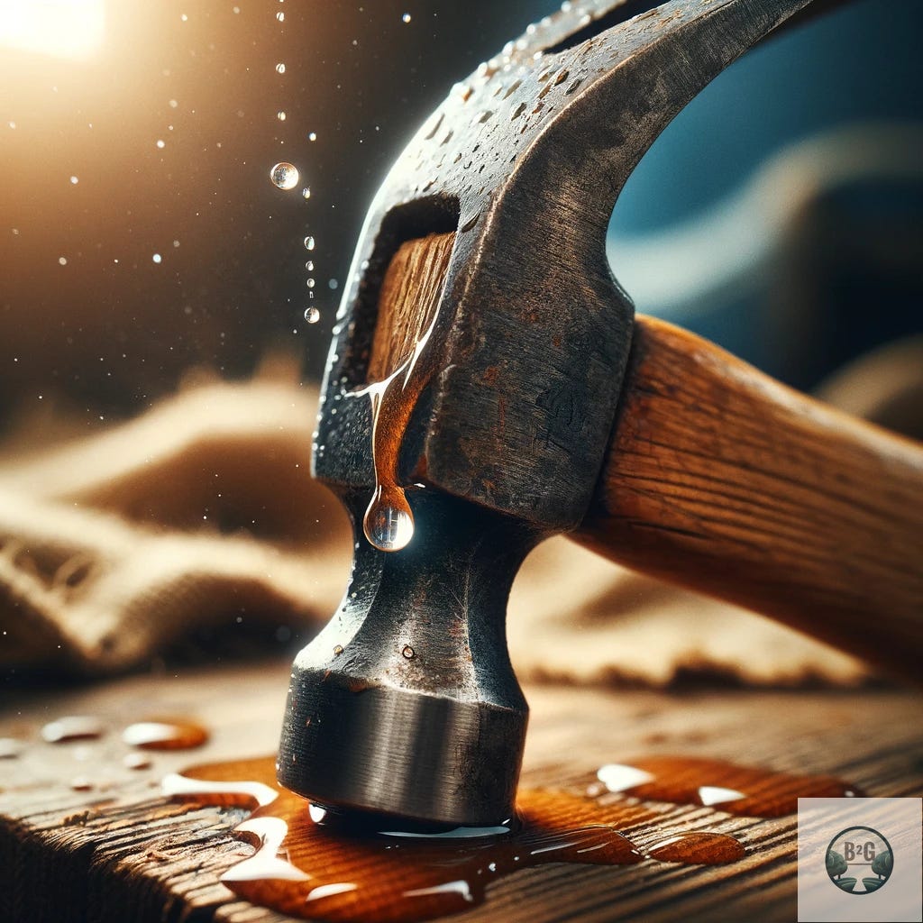 A hammer sweating A hammer sweating