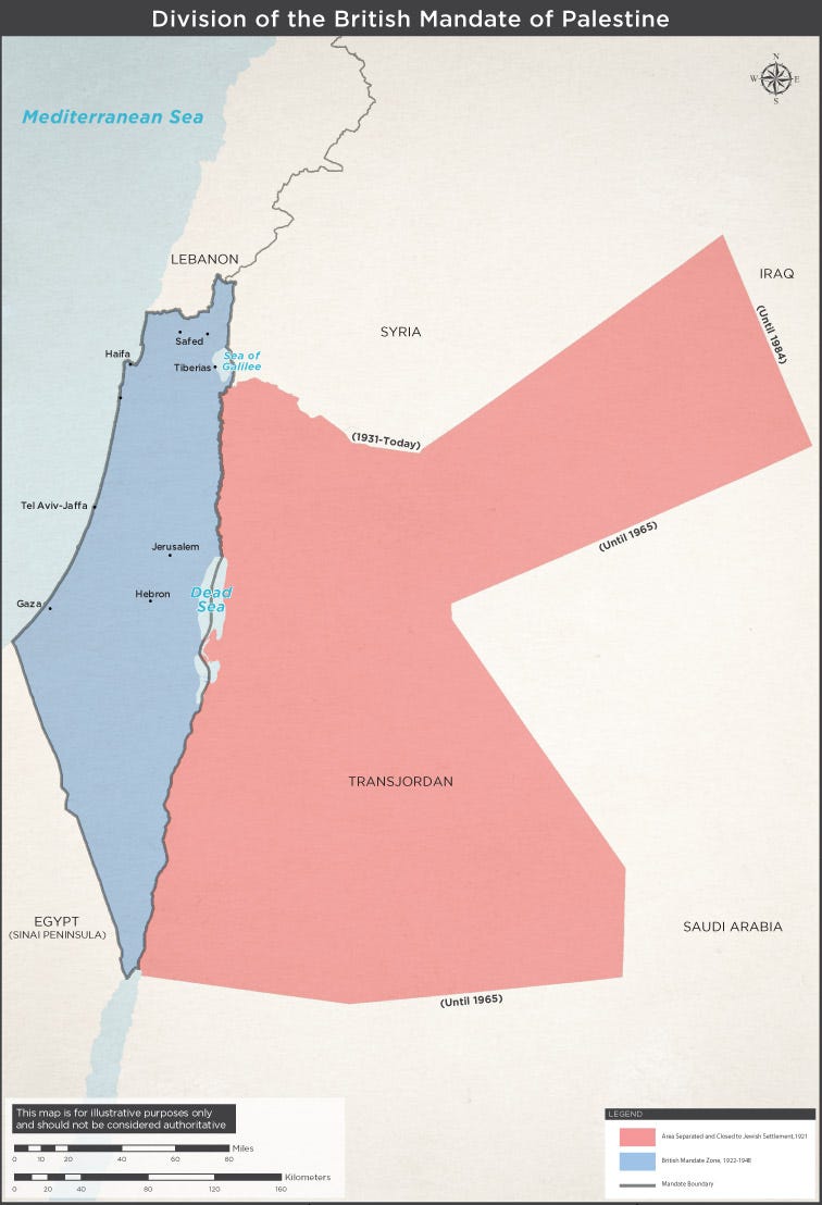 The Division of the British Mandate for Palestine