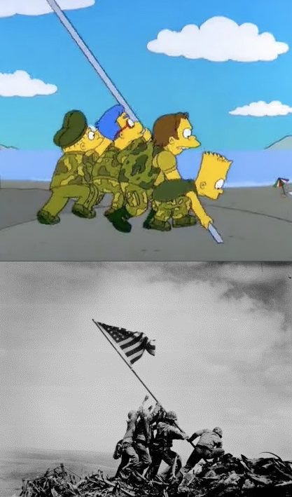 Wzniesienie amerykańskiej flagi na wyspie Iwo Jima