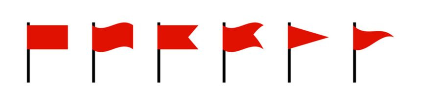 Red flag icon set