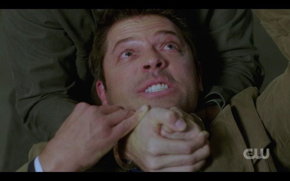 Michael choking out Castiel Misha Collsin SPN Michael choking out Castiel Misha Collsin SPN