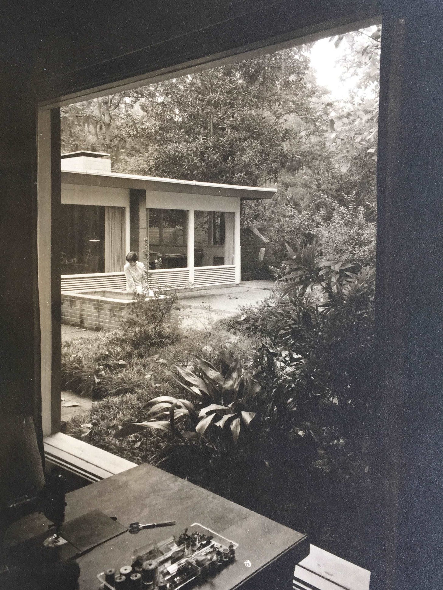 Facing back patio of the Kenneth C. and Carolyn B. Landry House, circa mid-1960s Facing back patio of the Kenneth C. and Carolyn B. Landry House, circa mid-1960s