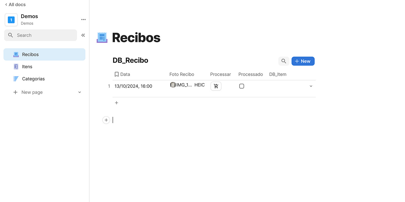 Automação de Recibos e Categorias