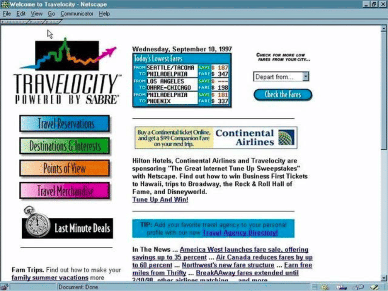 It's 1997 And You Want to Take a Flight - The History of the Web It's 1997 And You Want to Take a Flight - The History of the Web