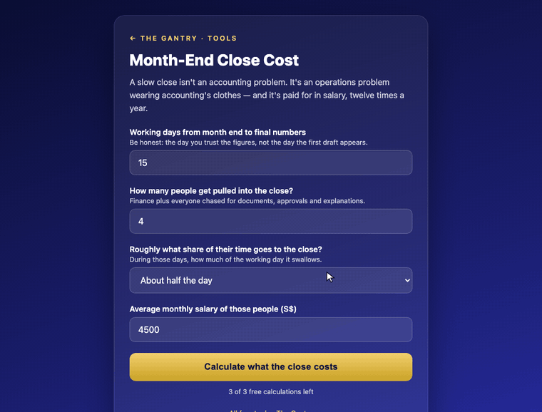 Demo: The free month-end close calculator at work Demo: The free month-end close calculator at work