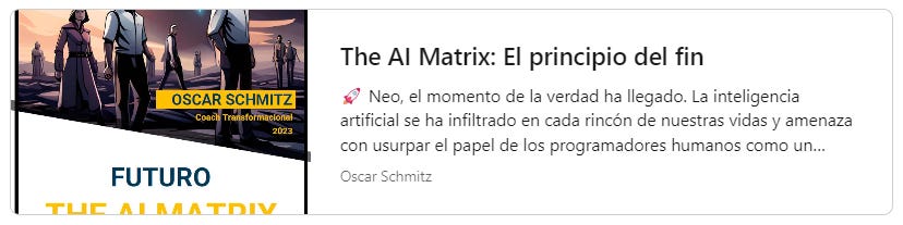 #PDF The AI Matrix: El principio del fin (2023) | Oscar Schmitz #PDF The AI Matrix: El principio del fin (2023) | Oscar Schmitz