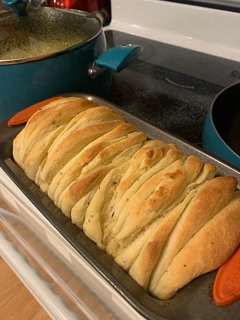 When you don't know what to say, cook! We all juggle many hats.