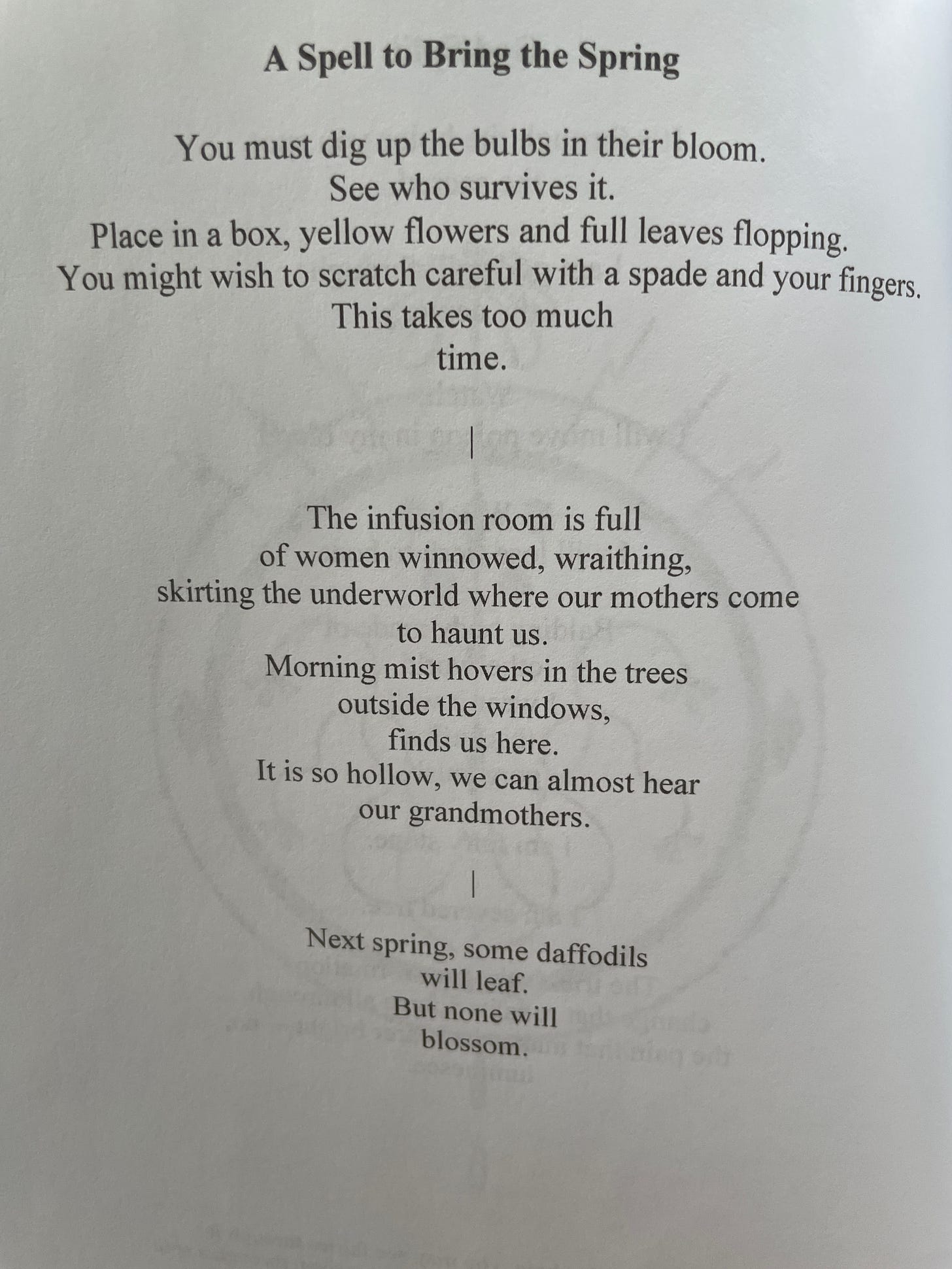 A photograph of the text of the poem, A Spell to Bring the Spring (read in the video above) A photograph of the text of the poem, A Spell to Bring the Spring (read in the video above)
