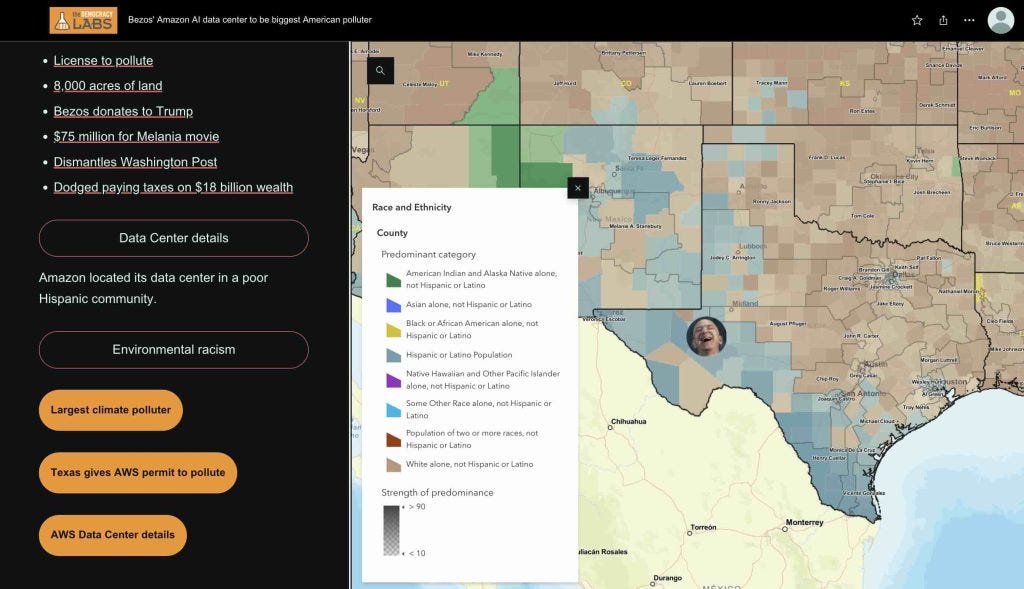 Bezos' Amazon AI Plant Could Be Top U.S. Polluter: Mapping the pollution zone