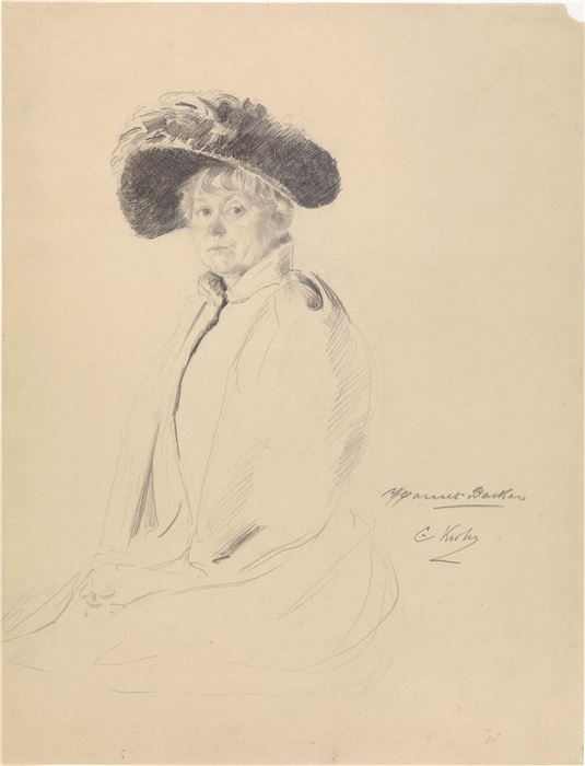 Christian Krohg, portrait of Harriet Backer, before 1892