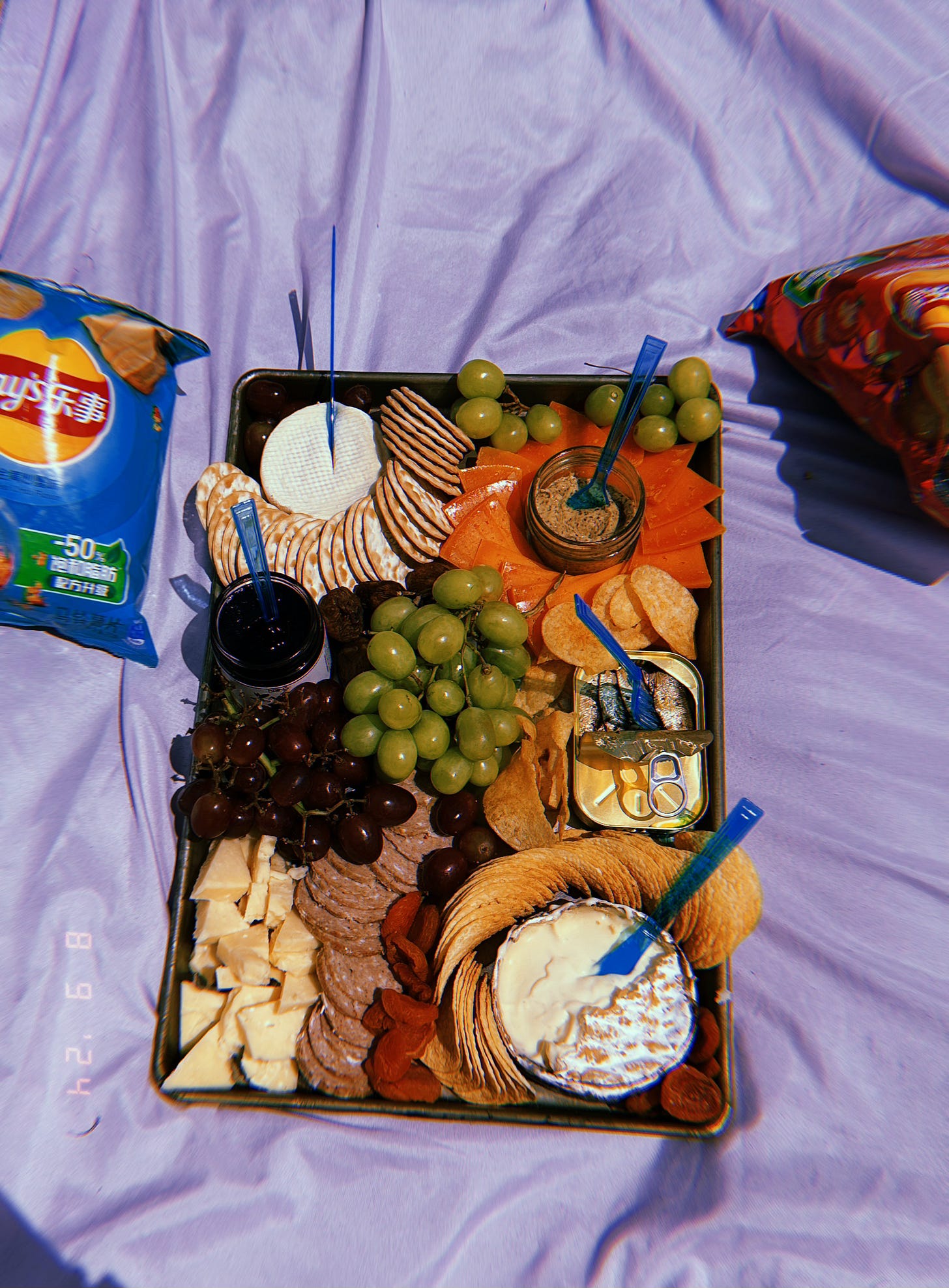 Cheese plate on the beach Cheese plate on the beach