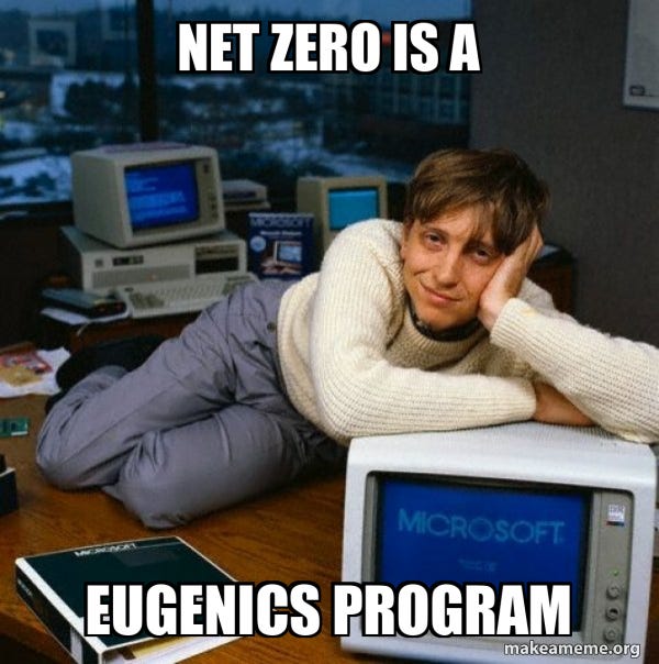 NET ZERO IS A EUGENICS PROGRAM - Sexy Bill Gates Meme Generator
