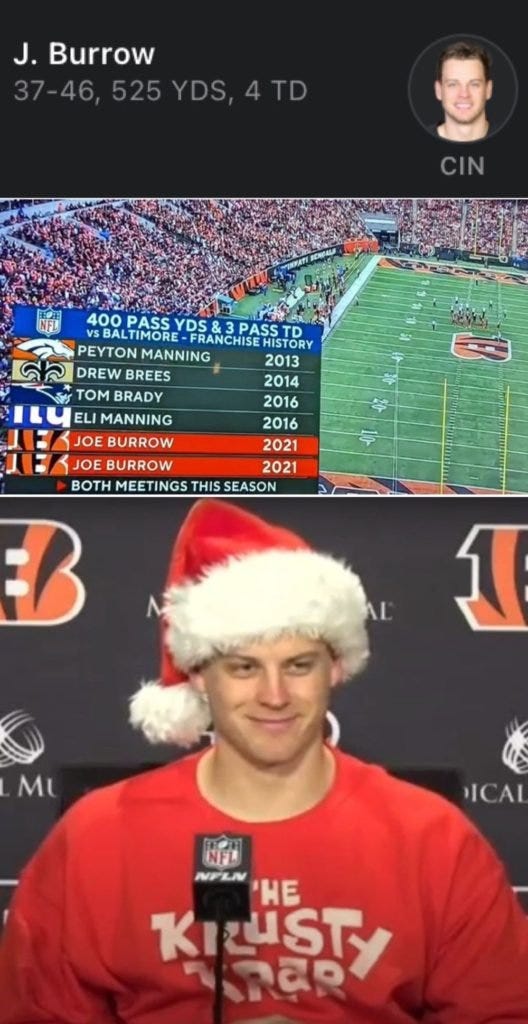 Joe Burrow estadísticas vs Ravens 2021 Joe Burrow estadísticas vs Ravens 2021