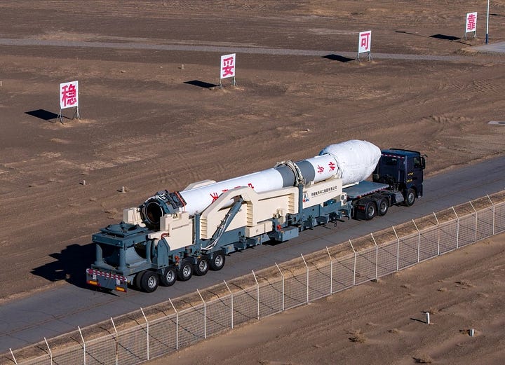 ExPace's 31st Kuaizhou-1A vehicle heading to the launch pad at the Jiuquan Satellite Launch Center.