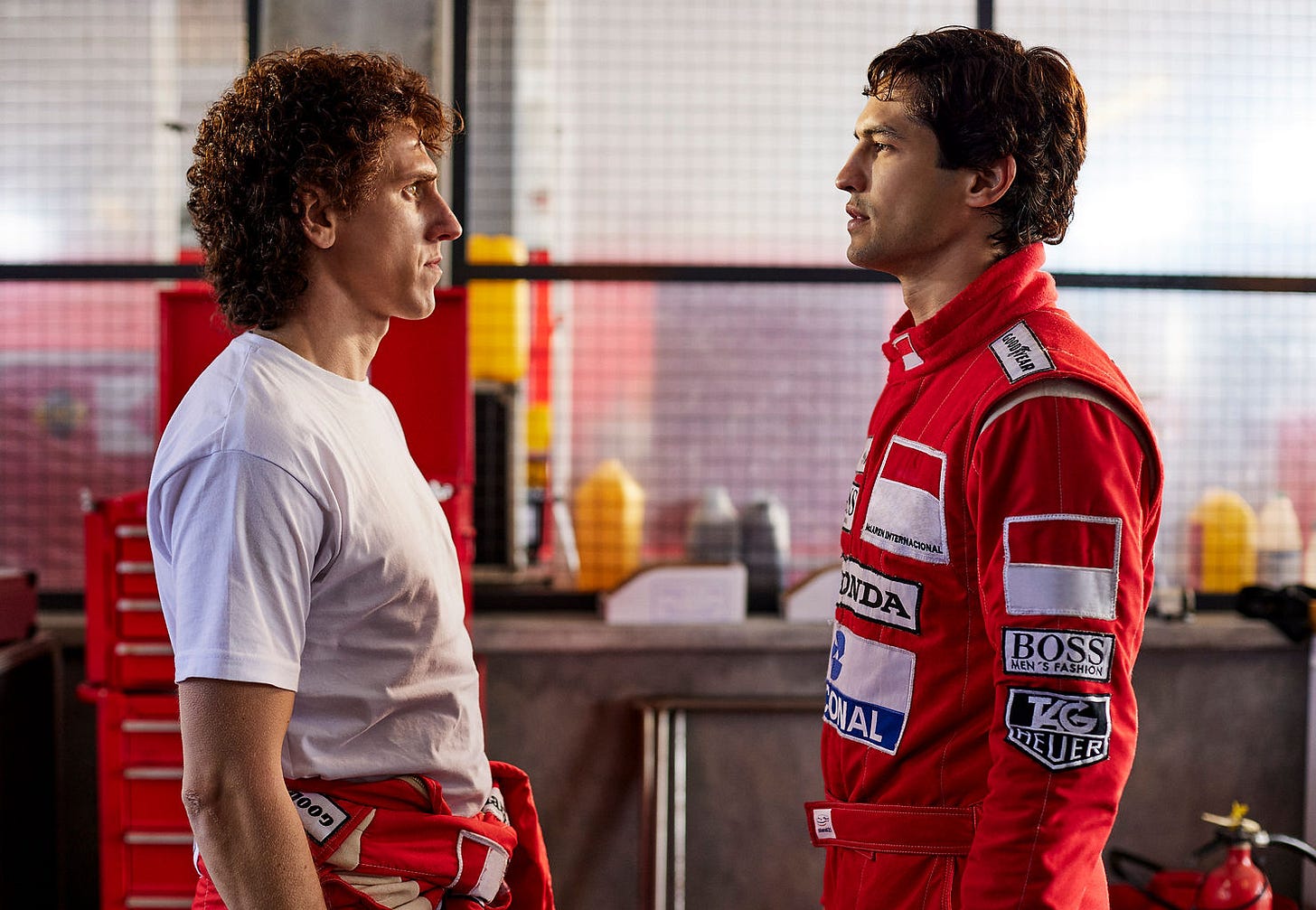 Skuespillerne som spiller Ayrton Senna og Alain Prost i netflix-serien Senna