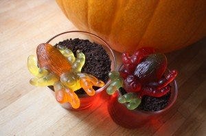 halloween dirt topped spider jelly