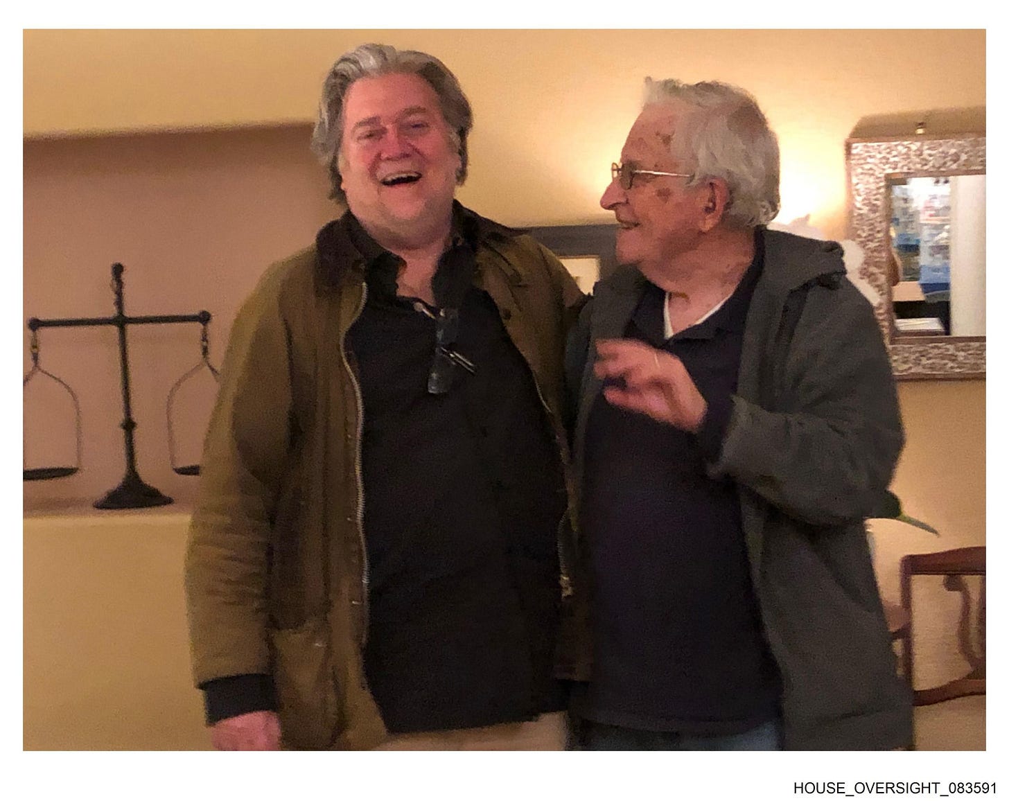Steve Bannon et Noam Chomsky, sidérant duo exhumé du dossier Epstein