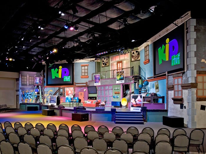 One mega church's Sunday morning kids' ministry set up. 