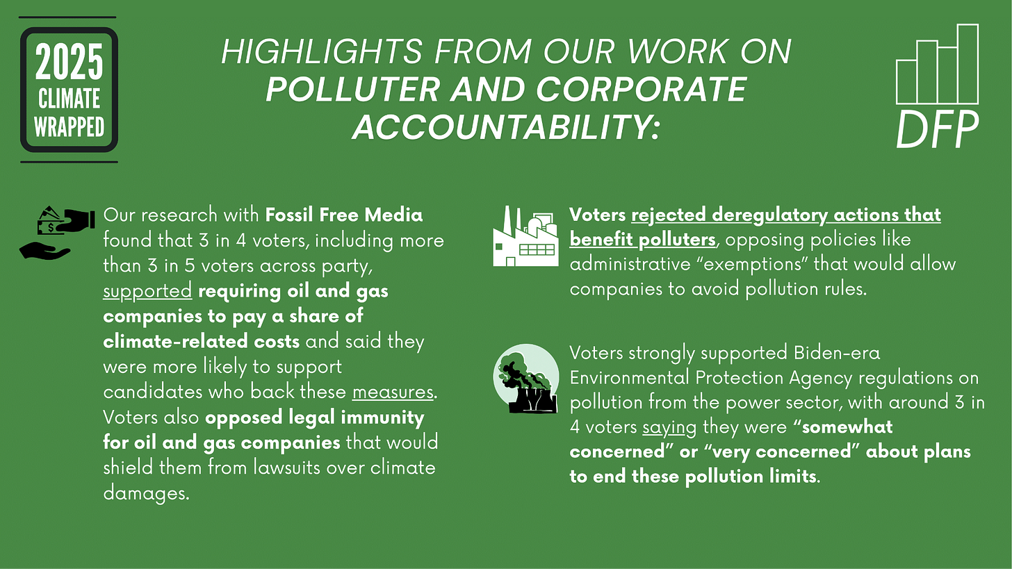 graphic showing highlights from our work on polluter and corporate accountability