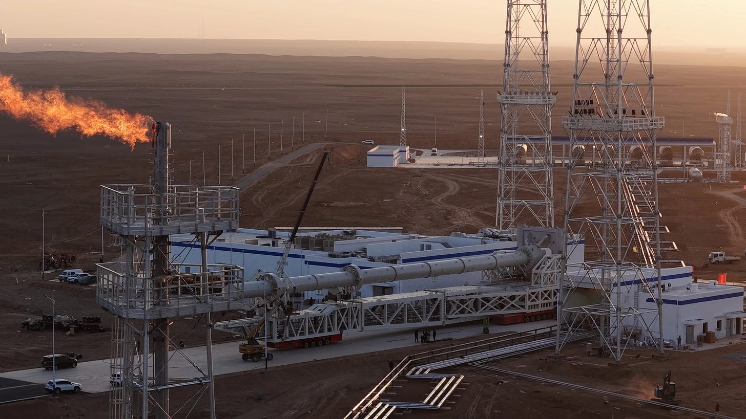 The Long March 12A’s transporter-erector during testing with the launch pad at the Jiuquan Satellite Launch Center in November.