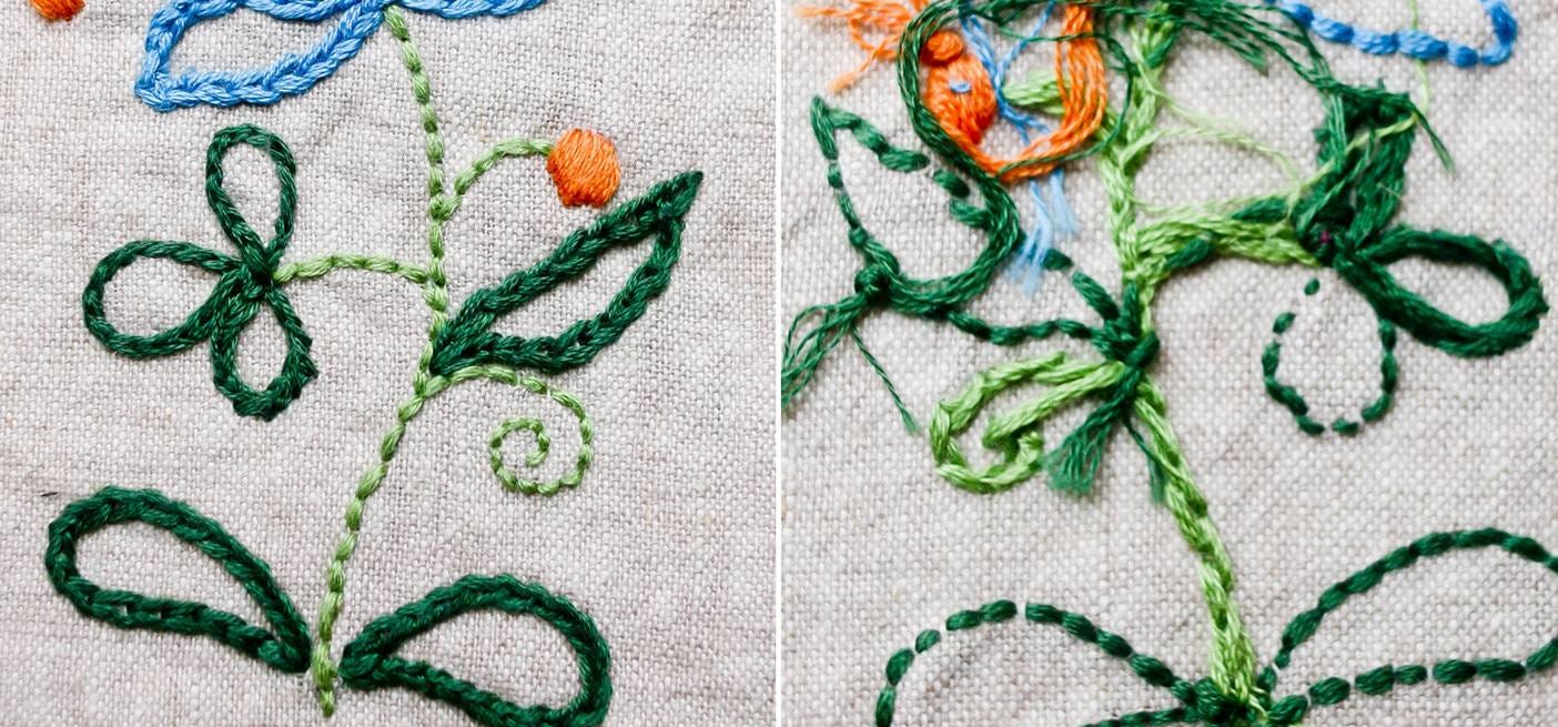 front and back view of small bewitching sample