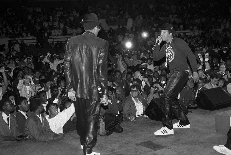 Run DMC on stage in New York Run DMC on stage in New York