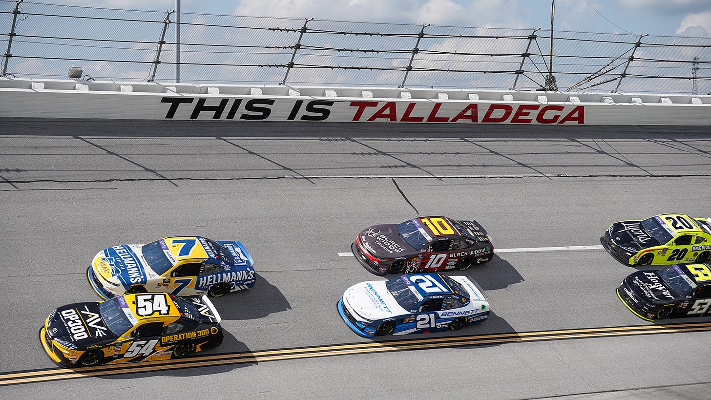 There are 38 cars on the entry list for the Ag-Pro 300 NASCAR O'Reilly Auto Parts Series race at Talladega Superspeedway