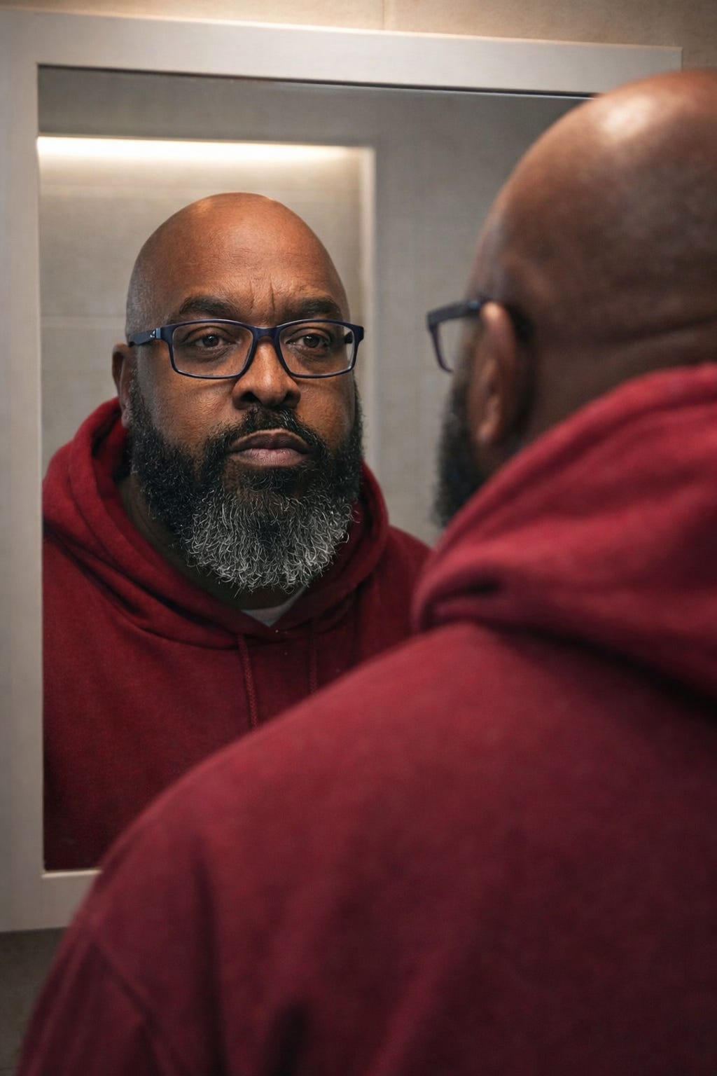 Me, looking at myself in a mirror (self-image)