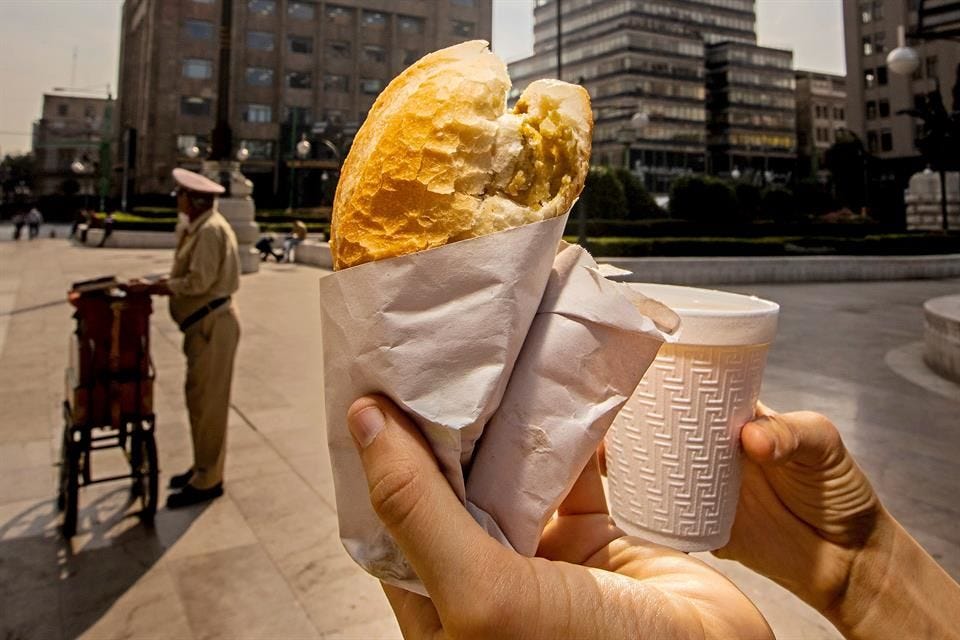 Torta de tamal CDMX, traditional Mexican street food