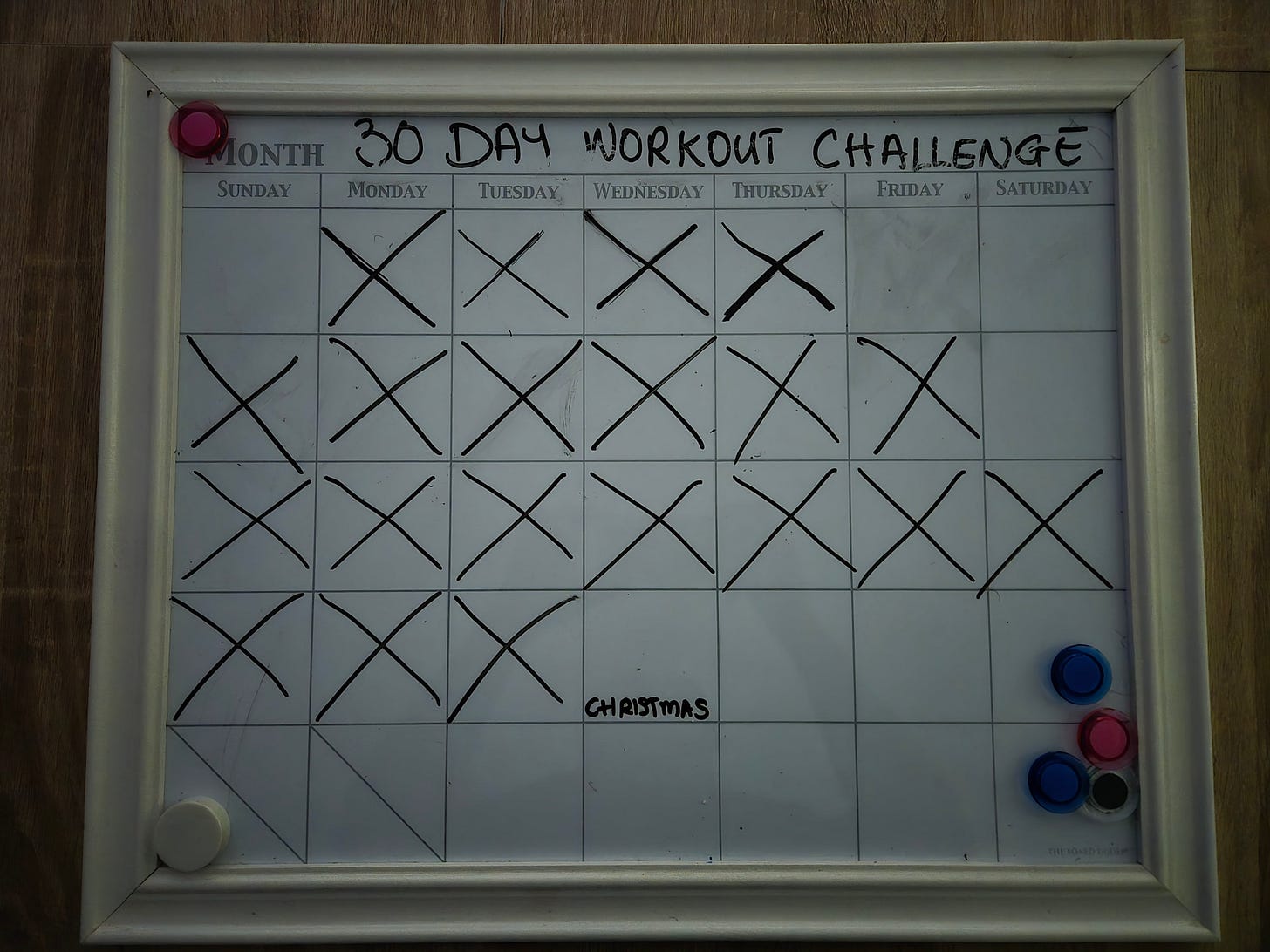 habit tracker whiteboard