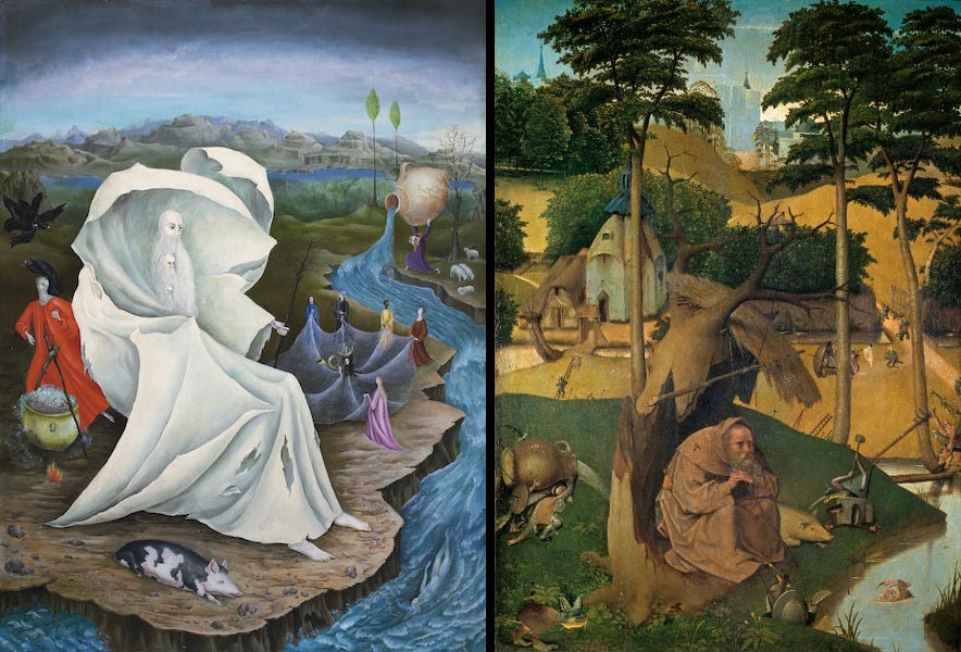 Leonora Carrington's Paintings inspired by Hieronymus Bosch Leonora Carrington's Paintings inspired by Hieronymus Bosch