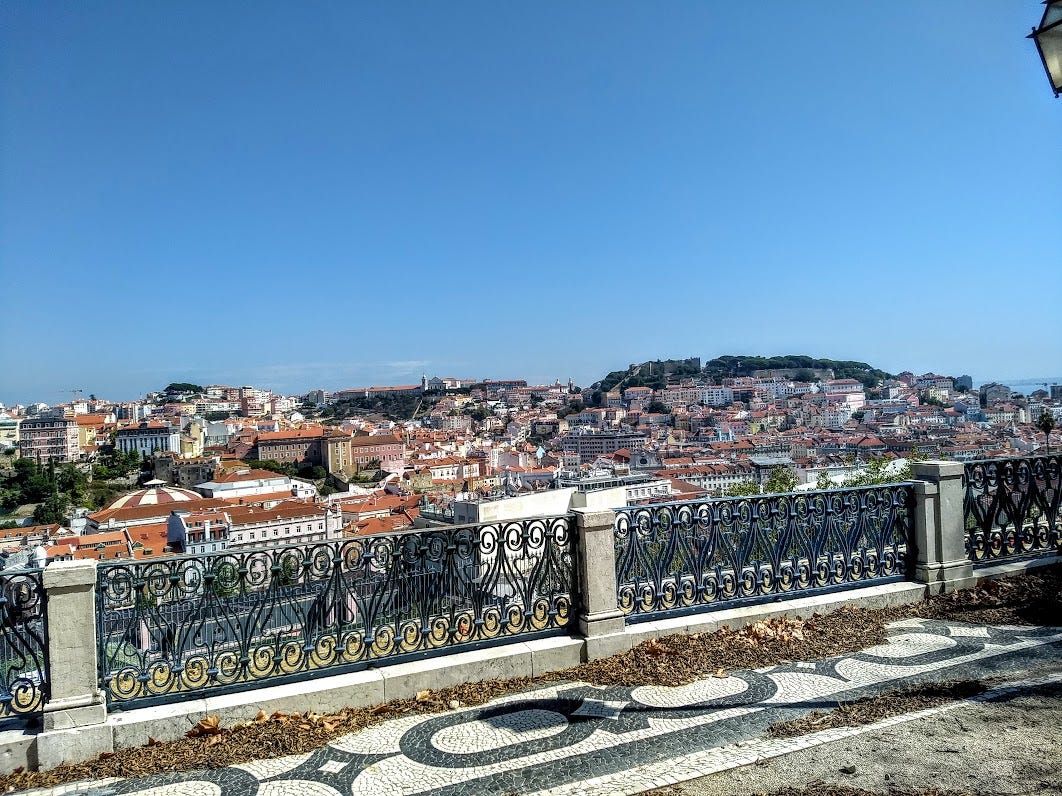 a view of Lisbon from an overlook