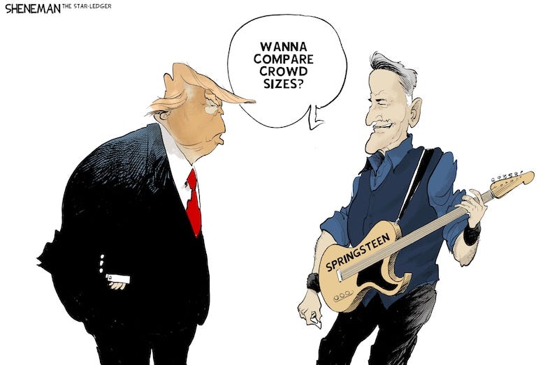 Trump vs. Springsteen: Size matters | Sheneman cartoon - nj.com Trump vs. Springsteen: Size matters | Sheneman cartoon - nj.com