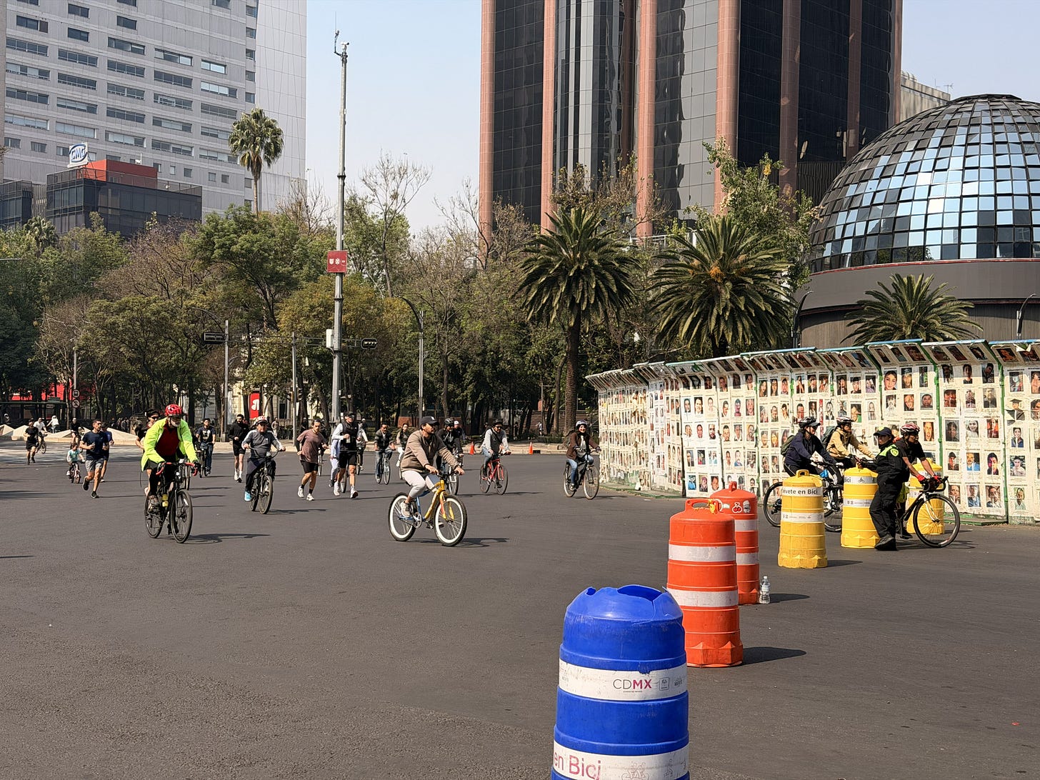 Cyclists approaching a stopping point Cyclists approaching a stopping point