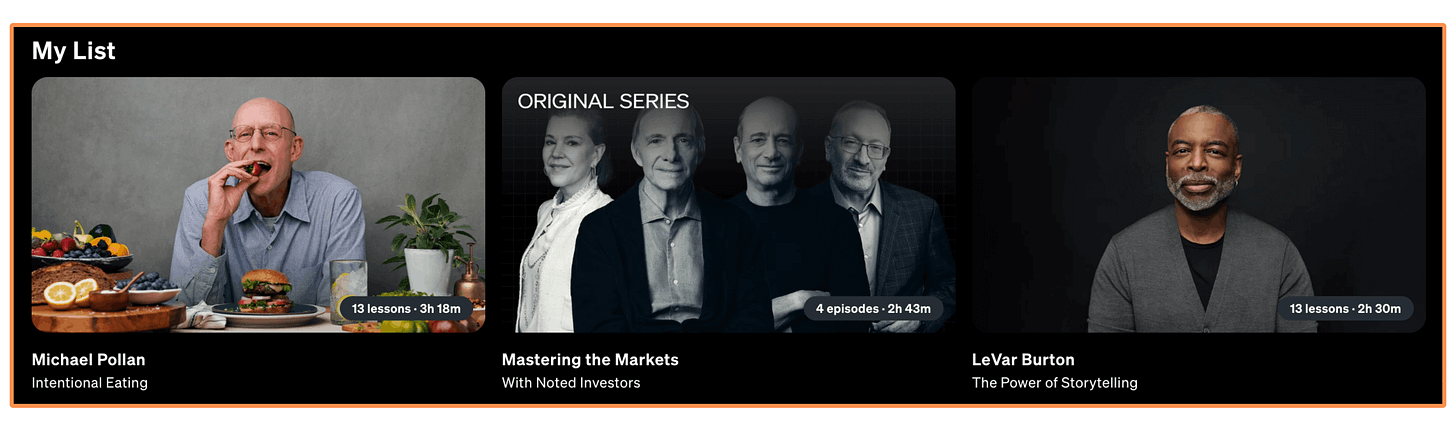 “My List” (desktop view)