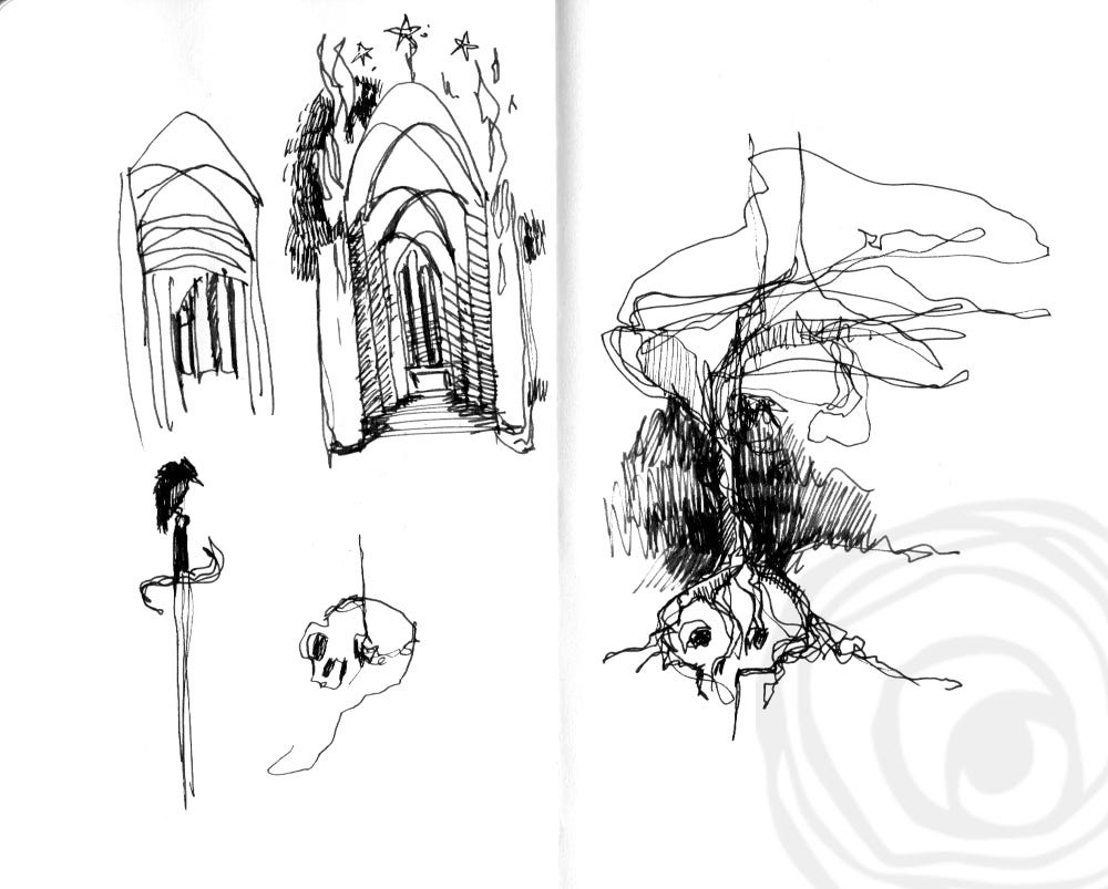 photo of sketchbook scribbles by anthony quinn artist. There is no coherent image or idea in the drawings photo of sketchbook scribbles by anthony quinn artist. There is no coherent image or idea in the drawings