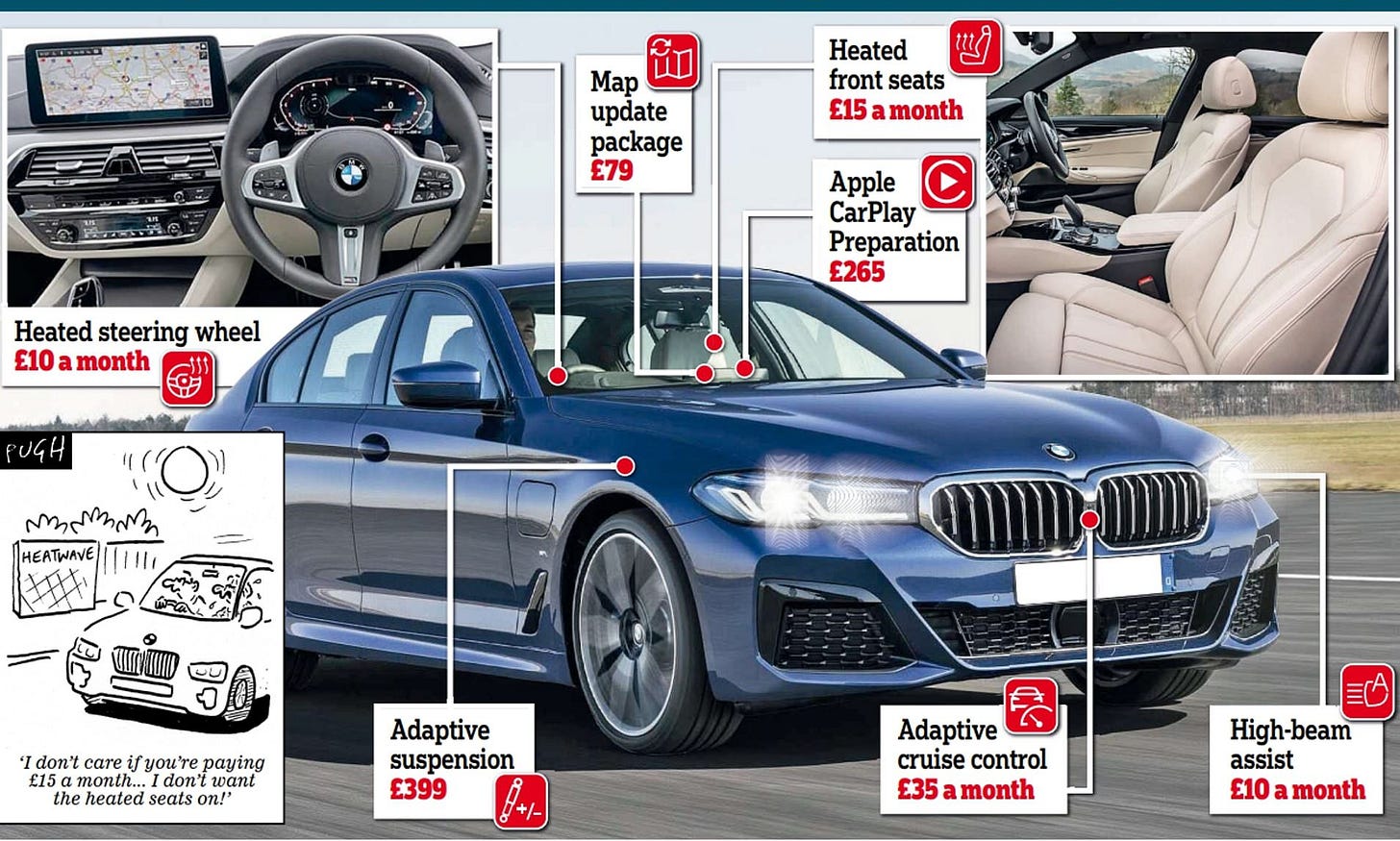 BMW now selling heated seat subscriptions to customers for £15 a month |  This is Money