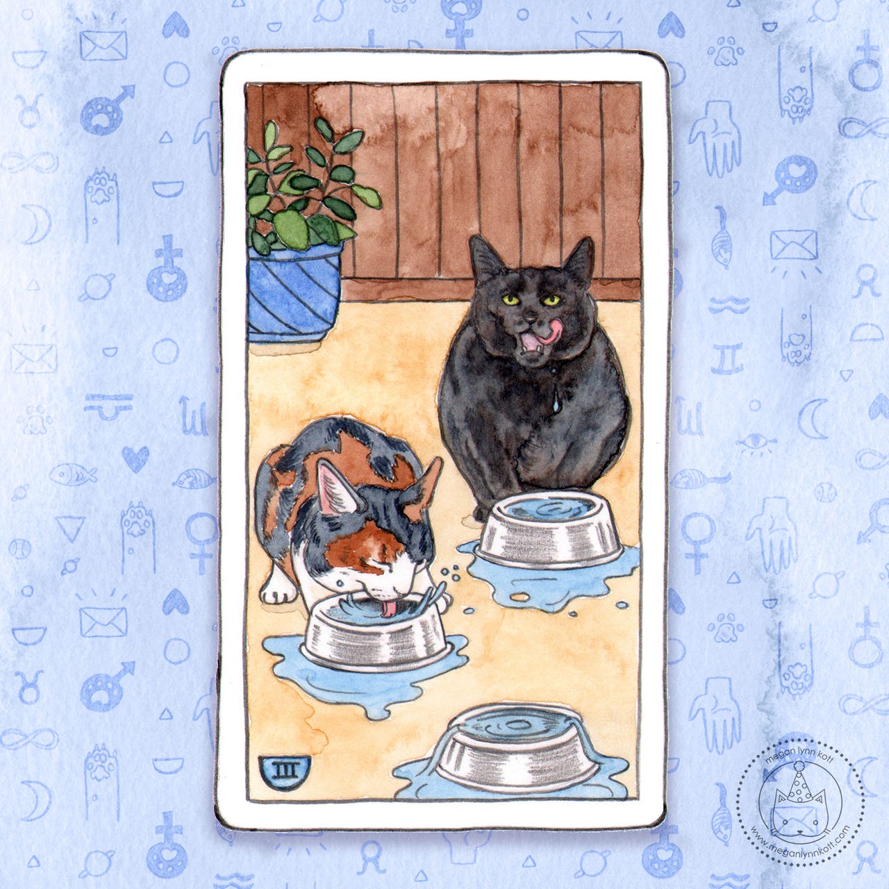 drawing megan lynn — Your #caturday cat tarot reading is the 3 of cups:...