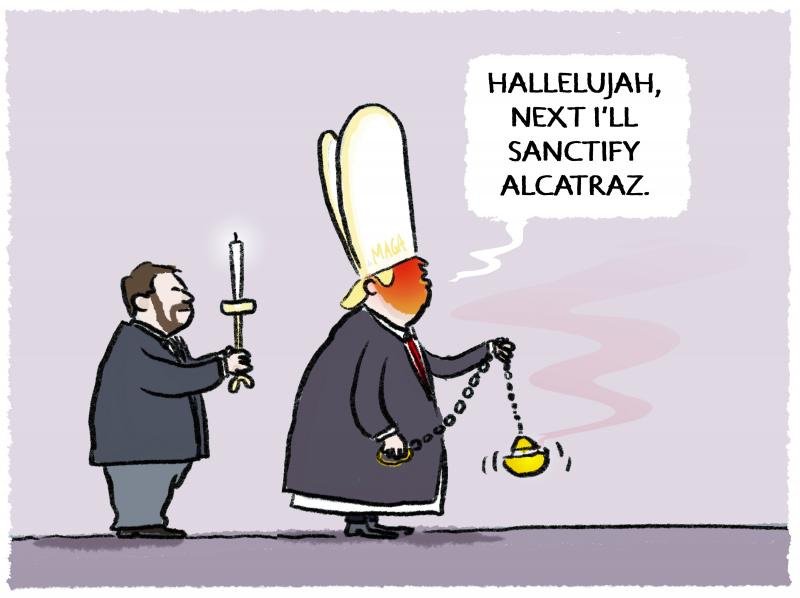 US-Pope Trump wants to inaugorate Alcatraz.