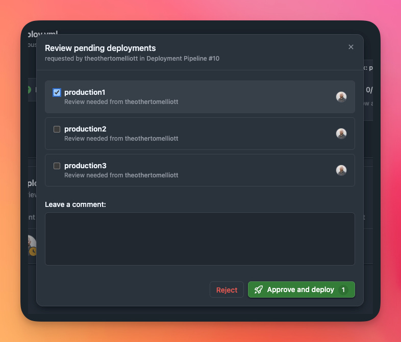 Multiple environments Multiple environments